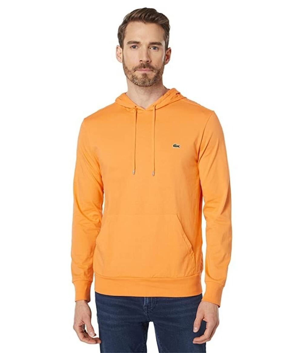 Lacoste Mens Regular Fit Hooded Jersey T-shirt : Orange